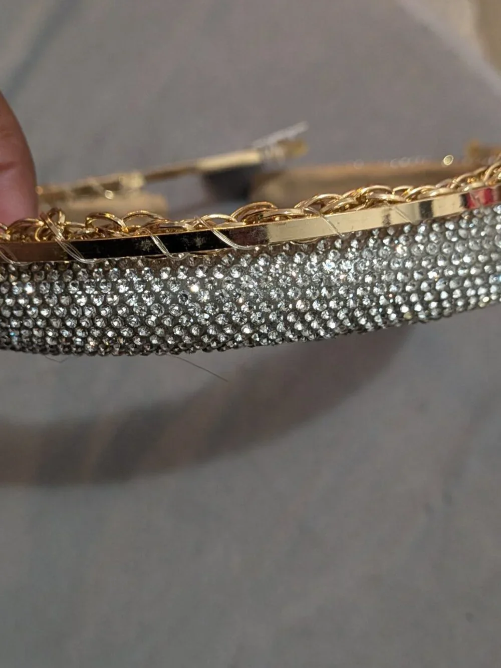Gold Chain & Rhinestone Headband - Picture 2 of 3